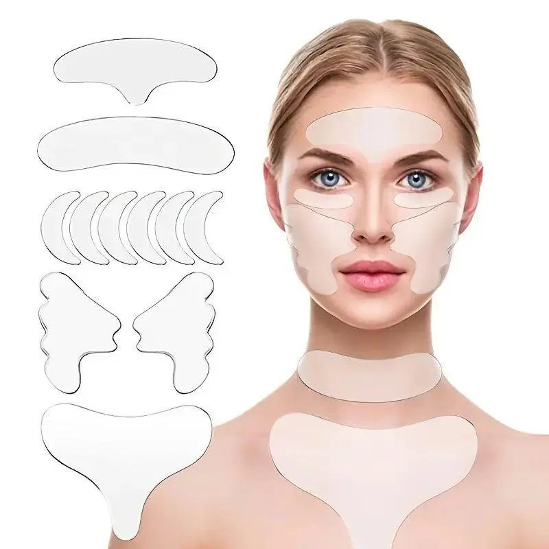 Reusable Silicone Face Lifting Sticker Face Tape, 11pcs/set Silicone Skincare Eye Firming Patch, Beauty & Personal Care Facial Skin Care Tool