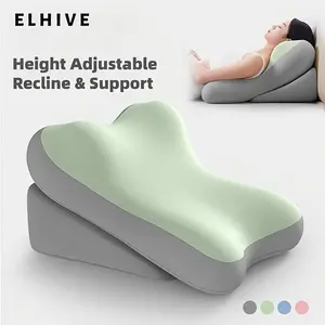 Memory Foam Care Cushion, Adjustable Bed Wedge Pillow Set, Comfortable Back and Neck Support, Multi-Functional Lumbar Pad, Non-Slip Elevating Pad, Curved Supportive Backrest