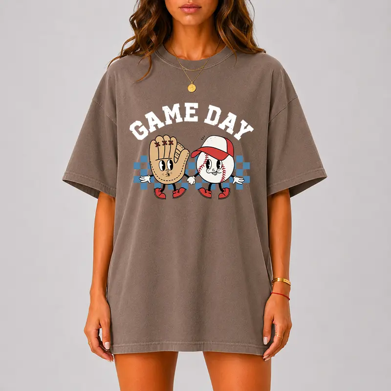Comfort Colors Game Day Baseball Shirt, Cute Baseball Graphic Tee, Funny Sports Fan T-Shirt