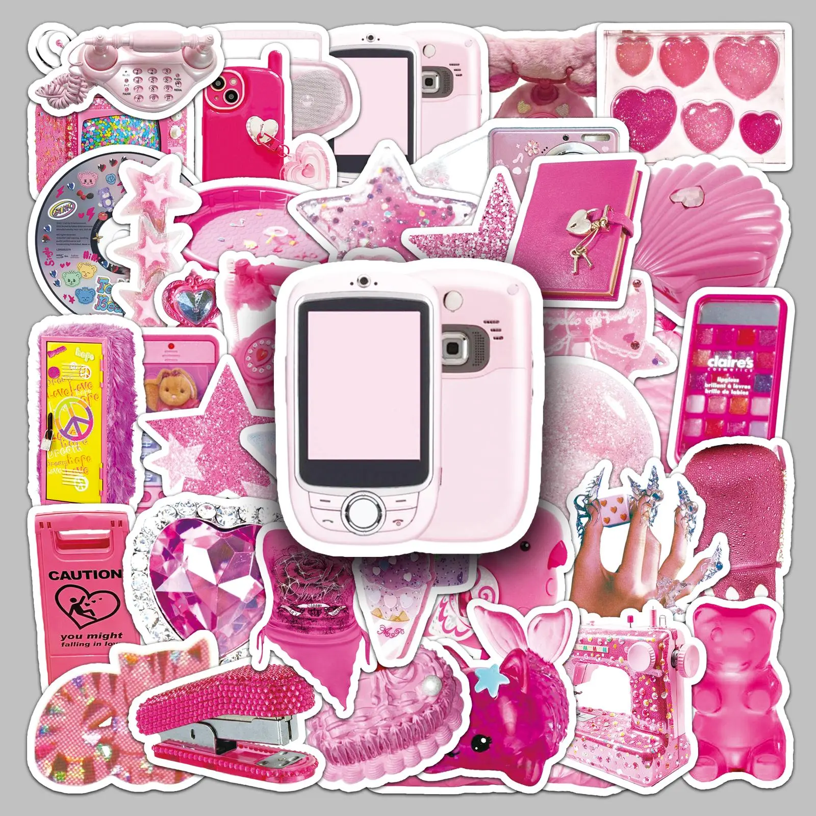 50 Y2K Cartoon Creative Trendy Stickers, Fresh Design Decorative Decals for Notebooks, Phone Cases, Scooters, Stylish Accessories