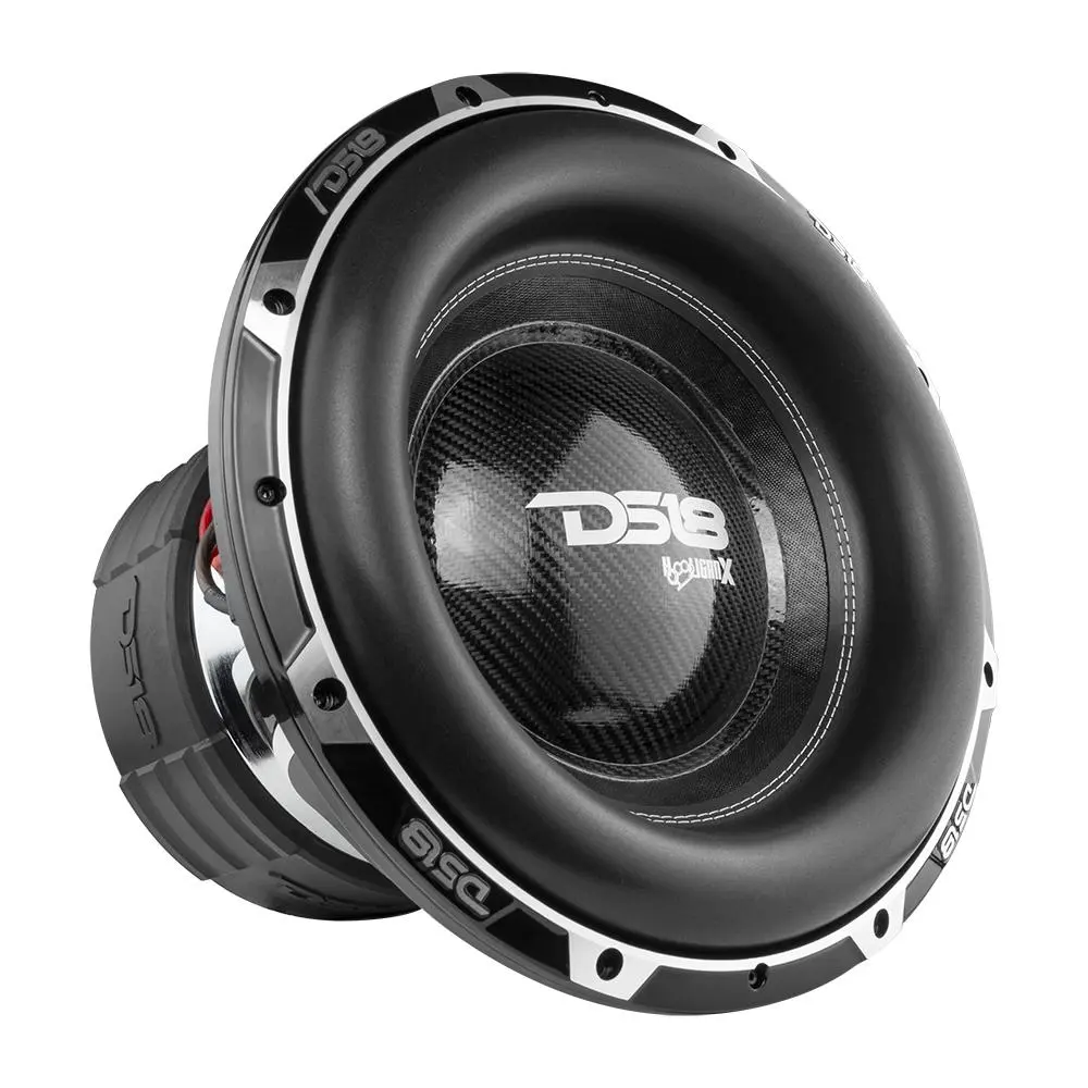DS18 DS-HOOL-X15.1DHE HOOLIGAN X Black Frame High Excursion 15 Inch Subwoofer 4000 Watts RMS 4 Inch DVC 1-Ohm DS18 Car Audio Car Audio Amplifier