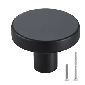 【Father's Day gift】VEVOR Cabinet Knobs, 10 Pack, 1.26 Inch Black Zinc Alloy Drawer Pulls & Door Handles, Mushroom Kitchen Solid Knobs Dresser Handles, Cupboard Hardware with Screws for Bathroom Closet Cabinets Drawers