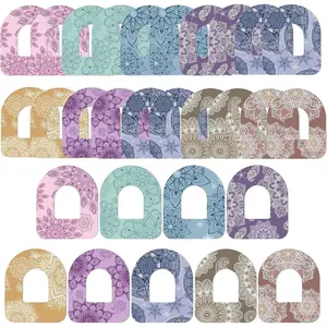 20 Pcs Adhesive Patches Compatible for Omnipod 5 Waterproof Breathable CGM Overpatches Pre-Cut Sensor Covers for Continuous Glucose Monitor Protection Colorful Mandala Floral Design