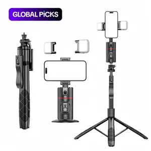Desktop Selfie Stick Gimbal Camera Stabilizer with AI Face Recognition, 360° Adjustable Selfie Stick with Tripod, Phone Tripod Stand for Live Streaming #GLOBAL PICKS