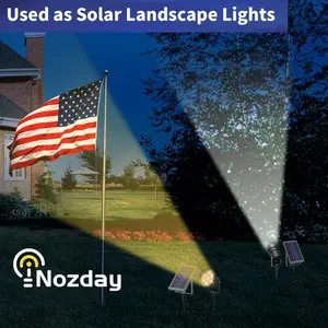 Solar Flag Pole Light Outdoor,Dimmable Brightest Flag Pole Light Solar Powered, American Flag Coverage Led Solar Flag Pole Lights Outdoor Dusk to Dawn fit 0.5''-4'' Flagpole for House