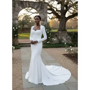 Allison Vintage Wedding Dress / Modest Wedding Dress /Long Sleeves Wedding Dress /Modest Trumpet Dress/Modest A-Line