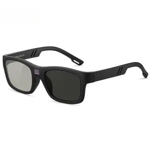 0.1 Seconds Photochromic Polarized Sunglasses Square UV Protection Smart Glasses for Men Women Lightweight TR Frame Durable Eyewear Wearable Card