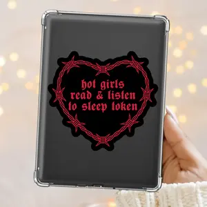 Hot Girls Read and Listen to Sleep Token Sticker – Barbed Wire Heart Vinyl Decal in Gothic Lettering – Alt Girl Aesthetic for BookTok Girlies, Sleep Token Fans, Romantasy Readers, Dark Romance Lovers, and Emotional Metal Music Enthusiasts