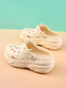Women's Solid Color Platform Clogs, Eva Clogs Mules, Casual Comfortable Slides for Indoor Outdoor Wear, All-match Commuter Shoes for Work & Daily Wear, Non Slip Slippers, Thick Bottom Slippers
