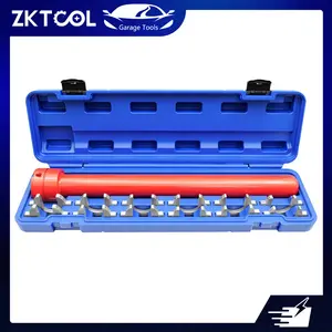 ZKTOOL 13-Piece Carbon Steel Steering Gear Inner Ball Head Special Tools Kit, 1/2-Inch Socket Removal Tool with Interchangeable SAE/Metric Components, Long Handle Slide-Lock Grip Rudder Wrench for On-Car Chassis Maintenance