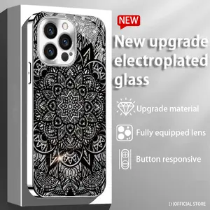 New Dark Tribal Pattern Phone Case with Gothic Design, High-Quality Shockproof & Drop-Resistant Protective Cover for iPhone 16 Pro Max, iPhone 15 Pro Max, 14 Pro, 13, 12, 11 - Add an Edgy Vibe to Your Halloween Style!