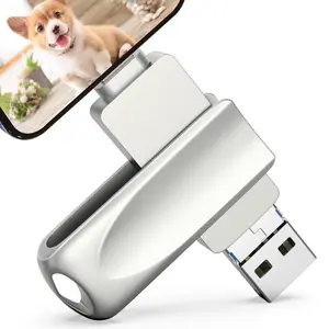 4 in 1 Flash Drive, Portable High Speed USB 3.0 Memory Storage, USB Storage  Photo Stick with Free Type-C Adapter for Android Smart Phones, PC and More Devices