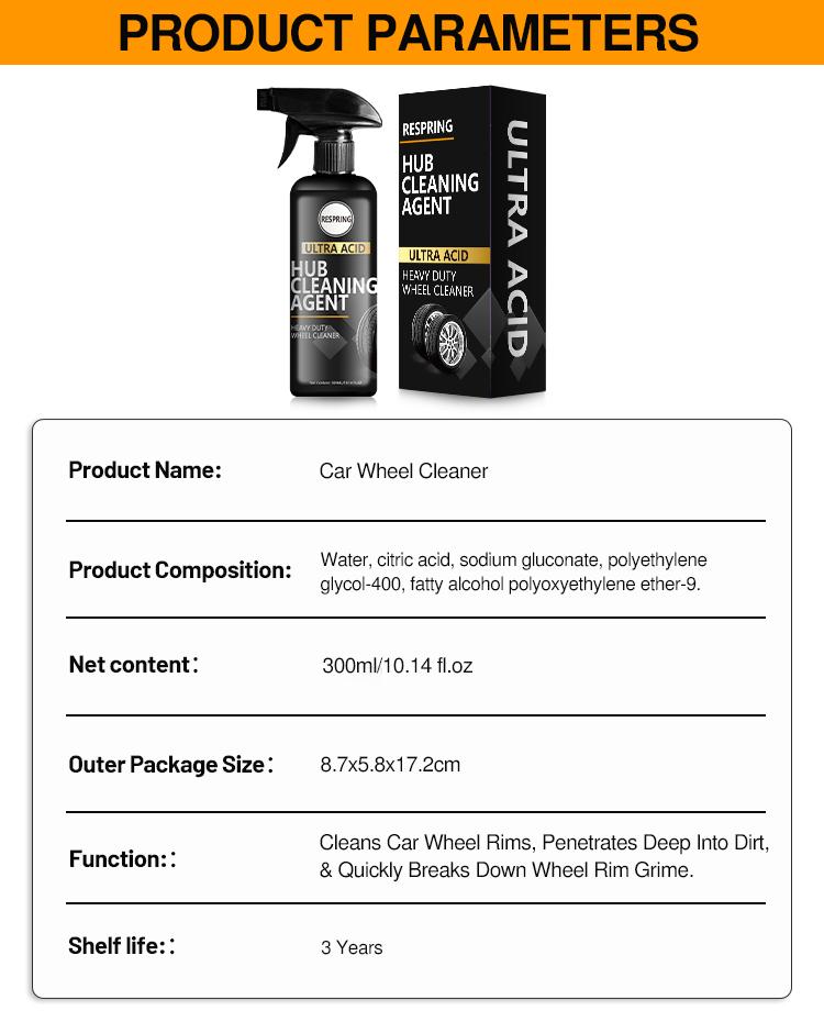 Ultra Acid Wheel Cleaner - Heavy Duty Hub Cleaning Agent for Car Wheels & Tires