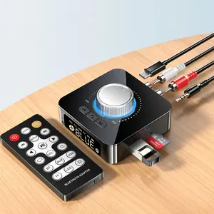 Audio Adapter, BT Receiver for Home Stereo, RCA Bluetooth Adapter for Stereo Receiver with 3D Surround, Low Latency AUX 3.5mm Audio Adapter for Old Speakers/Vintage Stereo/Car Systems/TF Card