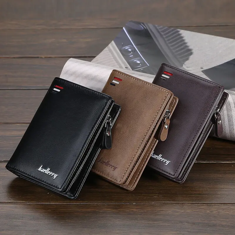 Men's Bifold Leather Wallet Short Clutch ID Card Holder Cash Coin Pocket Purse