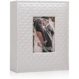 200 Photo Albums 4x6 Small PU Cover Picture Album Memory Photo Book for Wedding Baby Anniversary Graduation Travel Valentines Day Gifts(White)