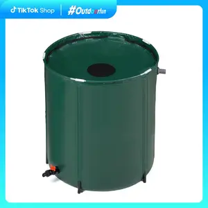 VINGLI 50 Gallon Collapsible Rain Barrel, Portable Water Storage Tank, Rainwater Collection System Downspout, Water Catcher Container with Filter Spigot Overflow Kit