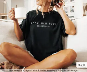 Women's Casual Round Neck Short-Sleeve Fit Top, Custom Nail Tech Shirt, Personalized Artist Shirt, Local Plug Gift for Nail Techs, Salon Custom