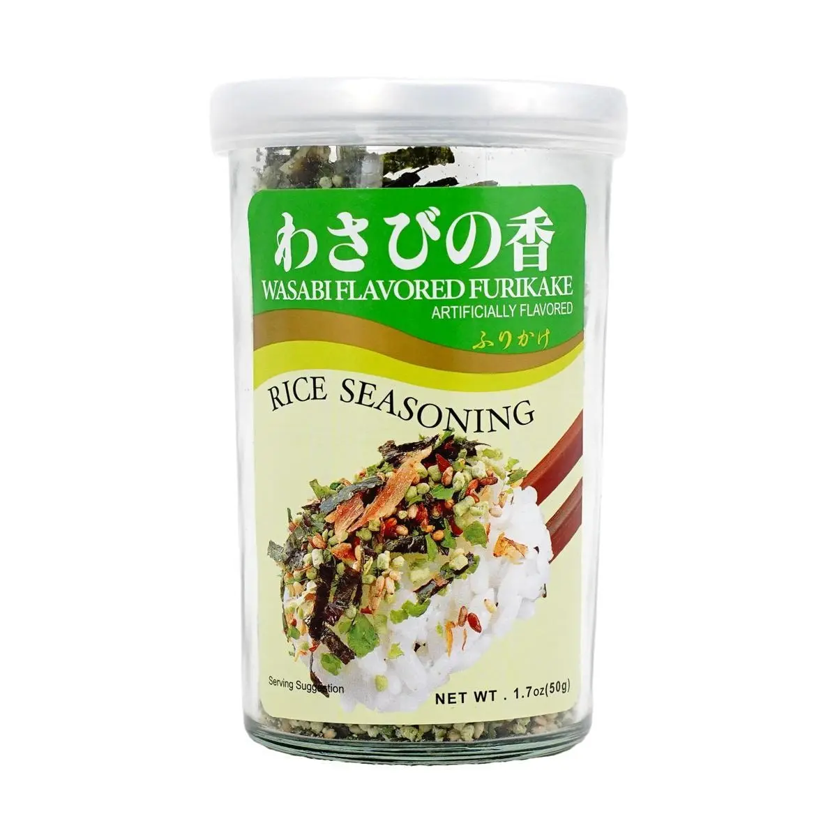 AJISHIMA Japanese Wasabi Furikake Rice Seasoning - 50g, Authentic Japanese Flavor for Rice, Noodles, and Baby Food