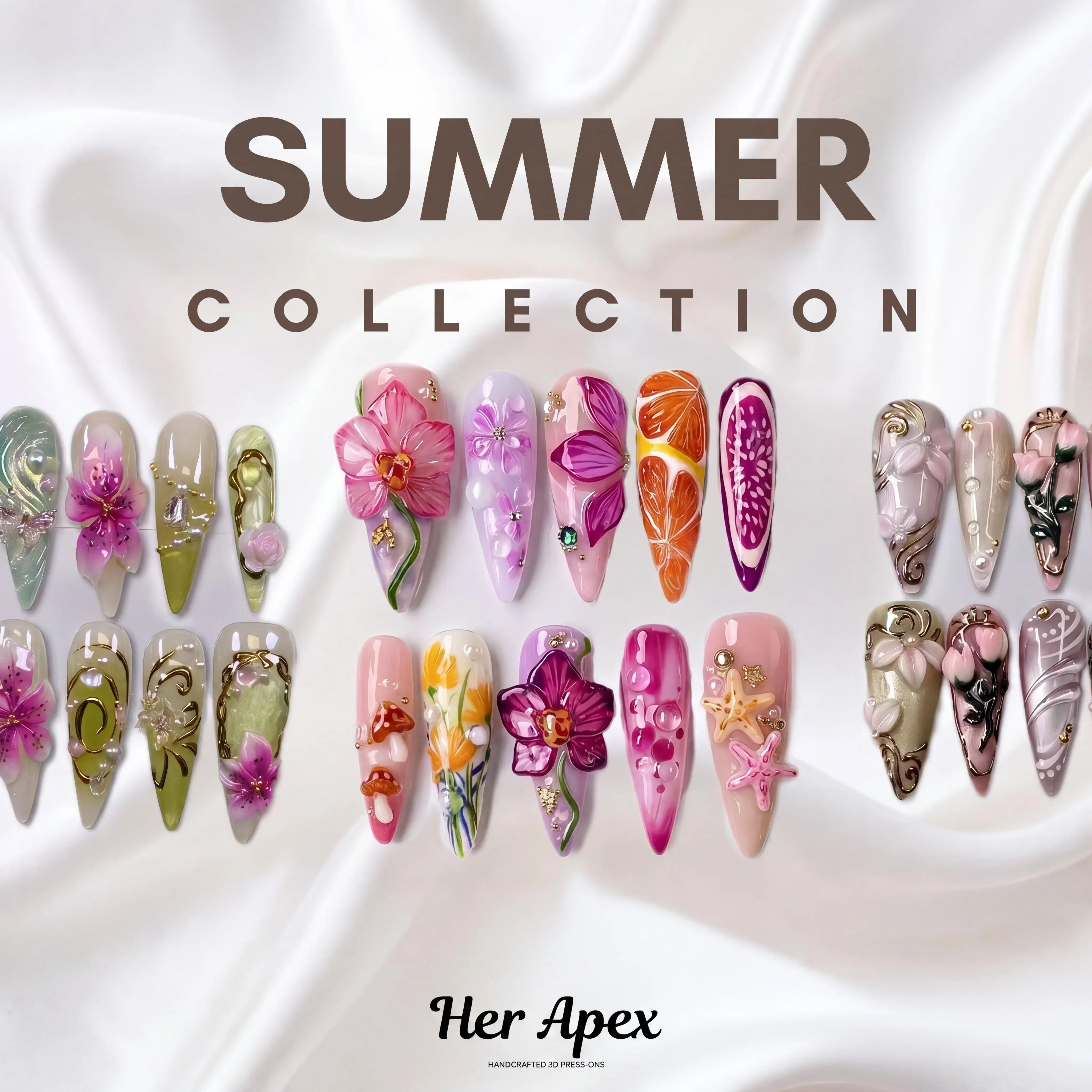 HER APEX Handmade Press-On Nails - New, Reusable, Salon-Quality, Glossy Design, Long-Lasting Nail Art Accessories for Beauty & Personal Care Maplewood Color