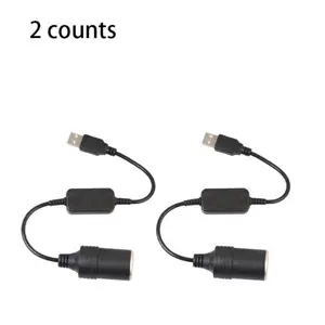 Automobile Auxiliary Power Outlet USB Male To Female 5V To 12V Converter Cable Adapter, Auto Charger Accessories, Universal Car Charger Adapter