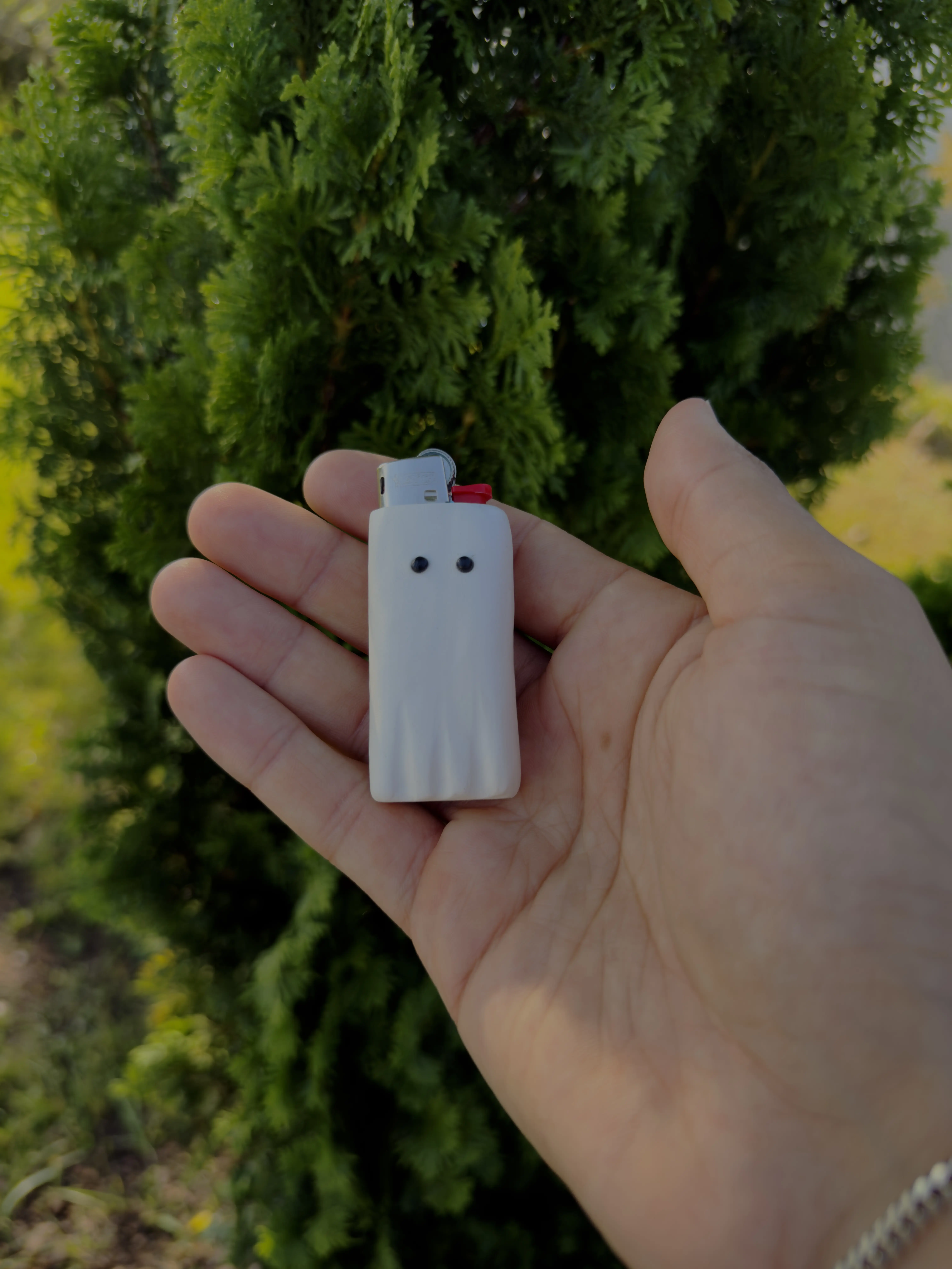 Handmade ghost lighter cover
