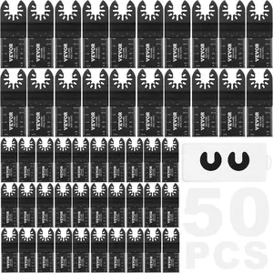 fathersdaygift VEVOR 50PCS Oscillating Saw Blades, Universal Quick Release Oscillating Saw Blades, Multitool Tool Blades for Wood Plastic Aluminum, Fit Dewalt Bosch Milwaukee Hitachi Chicago Craftsman