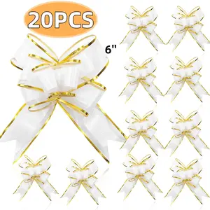 Pull Bows for Gift Wrapping  6 inche Large Ribbon Pull Bows for Gift Baskets, Christmas, Wedding, and Party Decor  20 PCS Style3