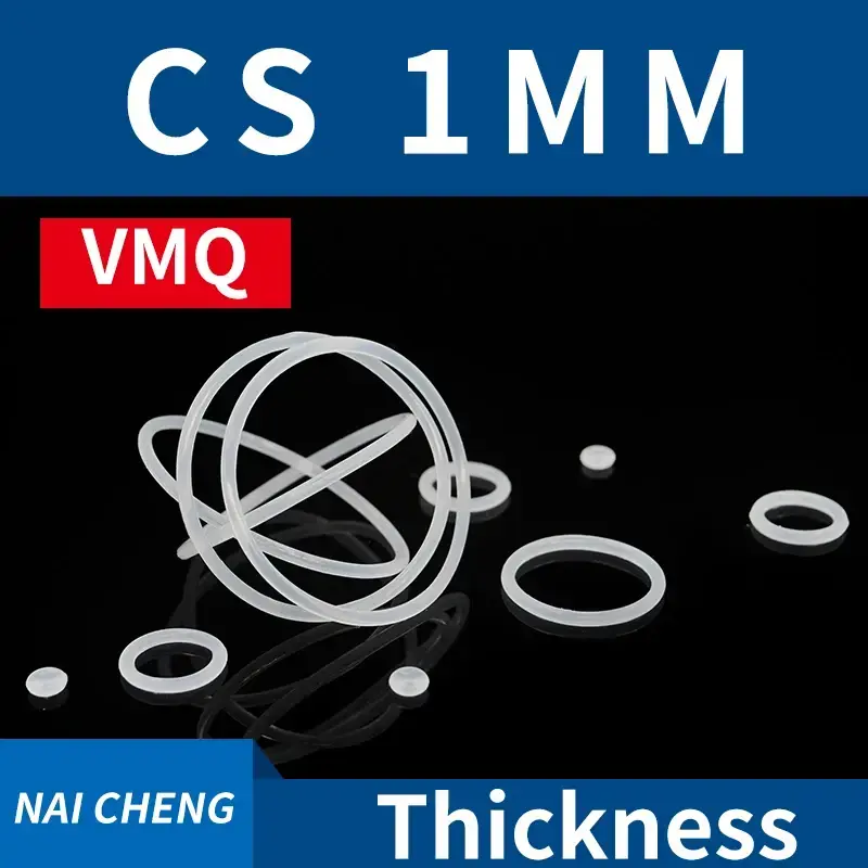 CS1mm White VMQ Silicon Rubber O-rings Seals Gasket Washer Temperature Resistant Waterproof Soft Silicone Ring