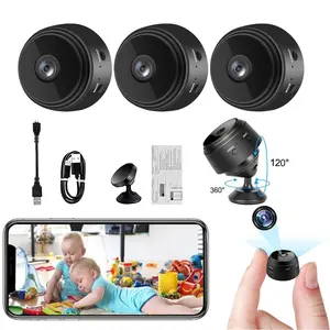 3PCS Hidden A9 Camera Nanny Cam WiFi Wireless 1080P HD with Motion Detection Night Vision Security for Home Office Baby Monitoring Ultra Mini Easy to Conceal