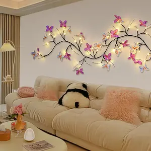 USB Plug Butterfly Willow Light, Decorative Lights, 30 LED Bendable Artificial Plant Branches, 8 Lighting Modes Indoor Atmosphere Decor, Indoor Use, Home Wall Decoration