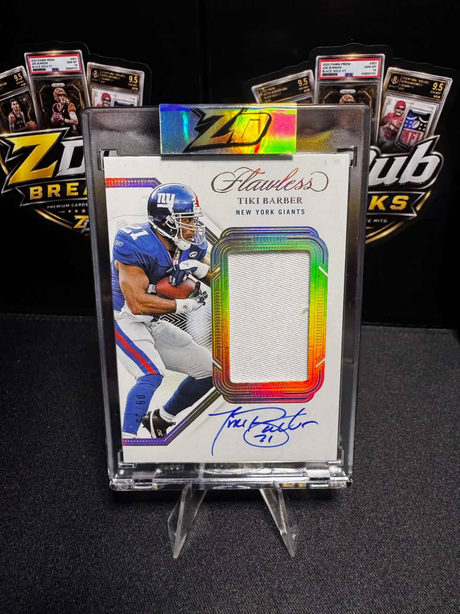 2025 Flawless Tiki Barber Patch AUTO /25, Sports Trading Card