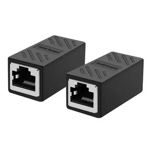 SGElectronix RJ45 Coupler 2 Pack, Ethernet Extender, in-Line Coupler Female to Female Ethernet Coupler for Cat7/ Cat6/ Cat5/ Cat5e Ethernet Cable Extender Adapter (RJ45 2pcs, Black)