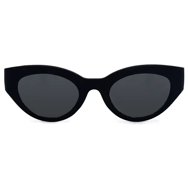Sustainable Elizabeth - Black Wrap Around Sunglasses with UV 400 Protection & Oval Cat-Eye Shape for Spring to Summer Transition Casual Style Eyewear