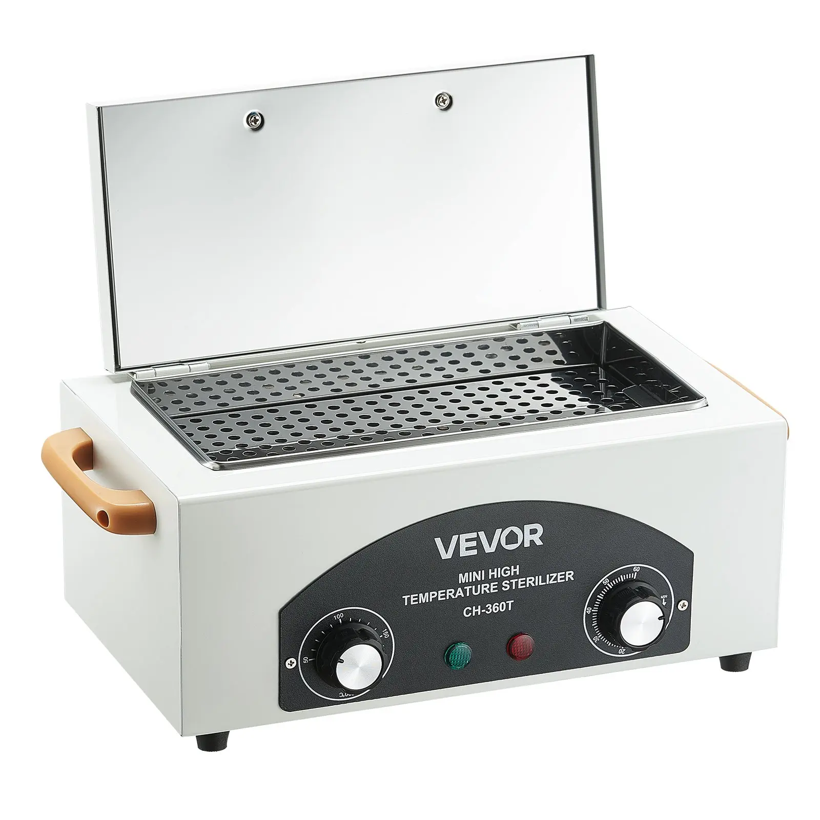 【Summerfinds】VEVOR KH-360T Durable Steel Body Autoclave Sterilization Machine, 2L 300W Home Dry Heat Sterilizer with Adjustable Temp, Timer, 220°C Max Temp, Anti-Scald Handle, 13.74x7.6x6.89in Cabinet for Labs, Nail Salons Cleaning Tools, Appliance