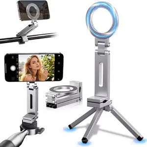 Magnetic Selfie Phone Holder - Flexible Rotating Hands-Free Cell Phone Mount Bracket, Portable Travel Essential for Airplane Seat Use
