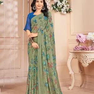 Soft Chiffon Saree with Traditional Design