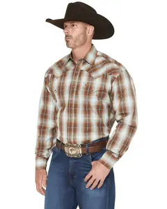 Stetson Men's Men'S Plaid Print Long Sleeve Snap Western Shirt - 11-001-0478-6056 Br