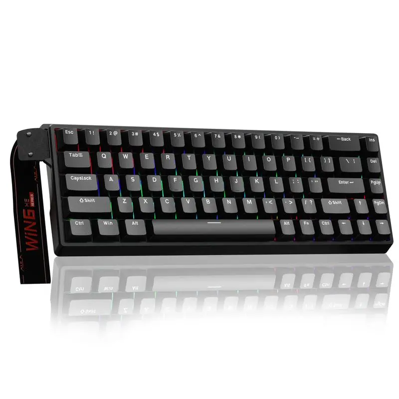 AULA WIN68 HE Magnetic Hall Effect Wired Gaming Keyboard - Anti Ghosting, Rapid Trigger, 0.3ms Low Latency, 8000Hz Polling Rate, Adjustable Actuation, Hot Swappable, Compact RGB Lighting, Gaming PC Accessories for PC Gamers (Includes Cleaning Cloth/Brush)