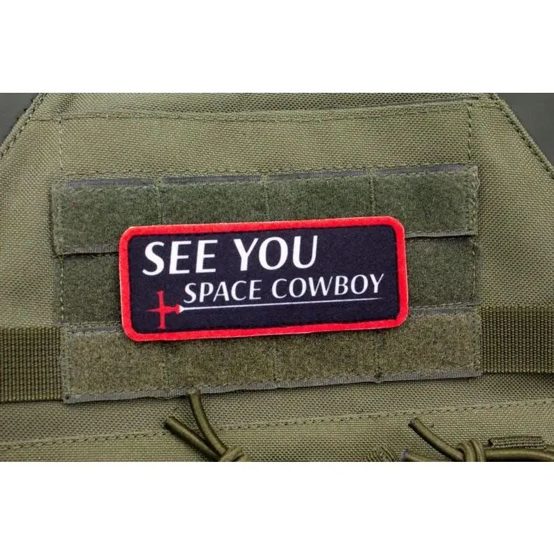 See you space Cowboy anime hook and loop patch Embroidered Patches