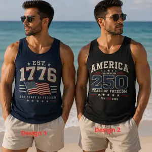 1776 America 250 Patriotic Tank Top USA Independence Day Sleeveless Graphic Shirt for Men and Women