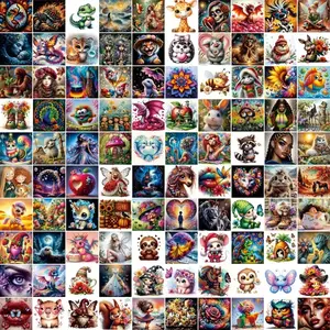 10pcs/20pcs/30pcs DIY Diamond Painting Kit, Rhinestone Painting, Animal & Character Patterns, Full Drill Art Set for Wall Decor, Beginner Friendly Gift, DIY Kits