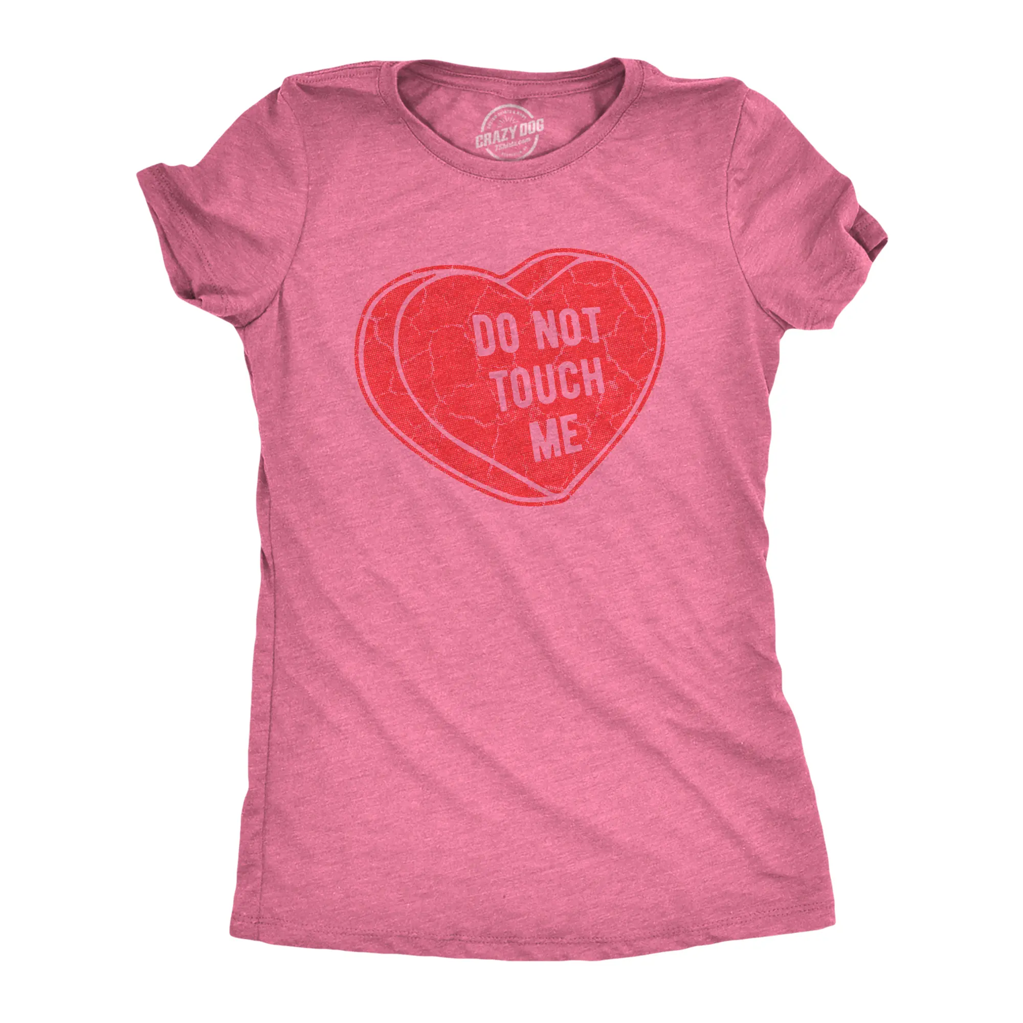Womens Dont Touch Me T Shirt Funny Valentines Day T Shirt for Women Funny Womens T Shirts Cute Vintage Fashion Casual Ladies T-Shirt Gift Love Tops for Women Women's Novelty Tees Pink -
