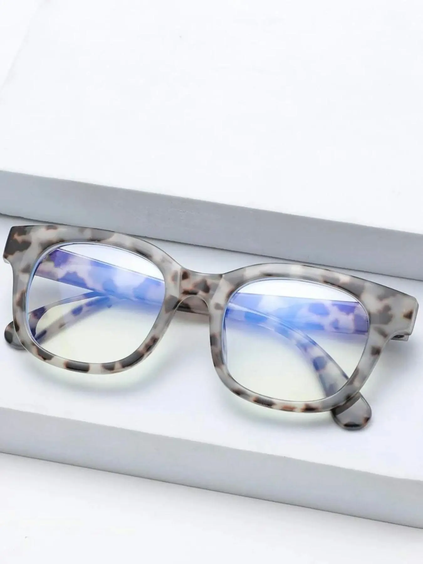 Trendy Leopard Pattern Square Frame Anti-blue Light Glasses, 2024 New Style Vintage Casual Glasses for Women & Men, Fashion Accessories for Daily Wear, Leopard Pattern Eyeglasses, Trendy Square Frames, Stylish Trendy Eyewear