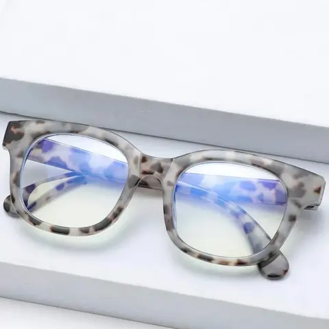 Trendy Leopard Pattern Square Frame Anti-Blue Light Glasses, New Style Vintage Casual Glasses for Women & Men, Fashion Accessories for Daily Wear, Stylish Trendy Eyewear