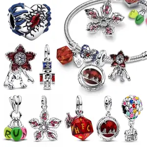 2026 Hot Sale Charms Plata De Ley Monster Activity Flowers Pendant Beads Original Women's Bracelets Bangles DIY Jewelry Gifts