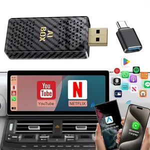 【FIFA World Cup 2026】Yurnlv Mini AI Box - Streaming Netflix/Youtube/Tiktok to your car! 4 in 1 Wireless CarPlay and Android Auto Adapter suitable for Factory wired CarPlay Cars