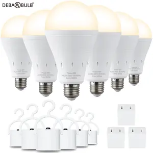 DEBAOBULB Warrenty Brand Cool White 9W 1200mAh Rechargeable LED Light Bulb with Hook for Home Power Failure & Outdoor Use 6000K Energy Efficient Emergency Lighting Outdoorfun  summergarden
