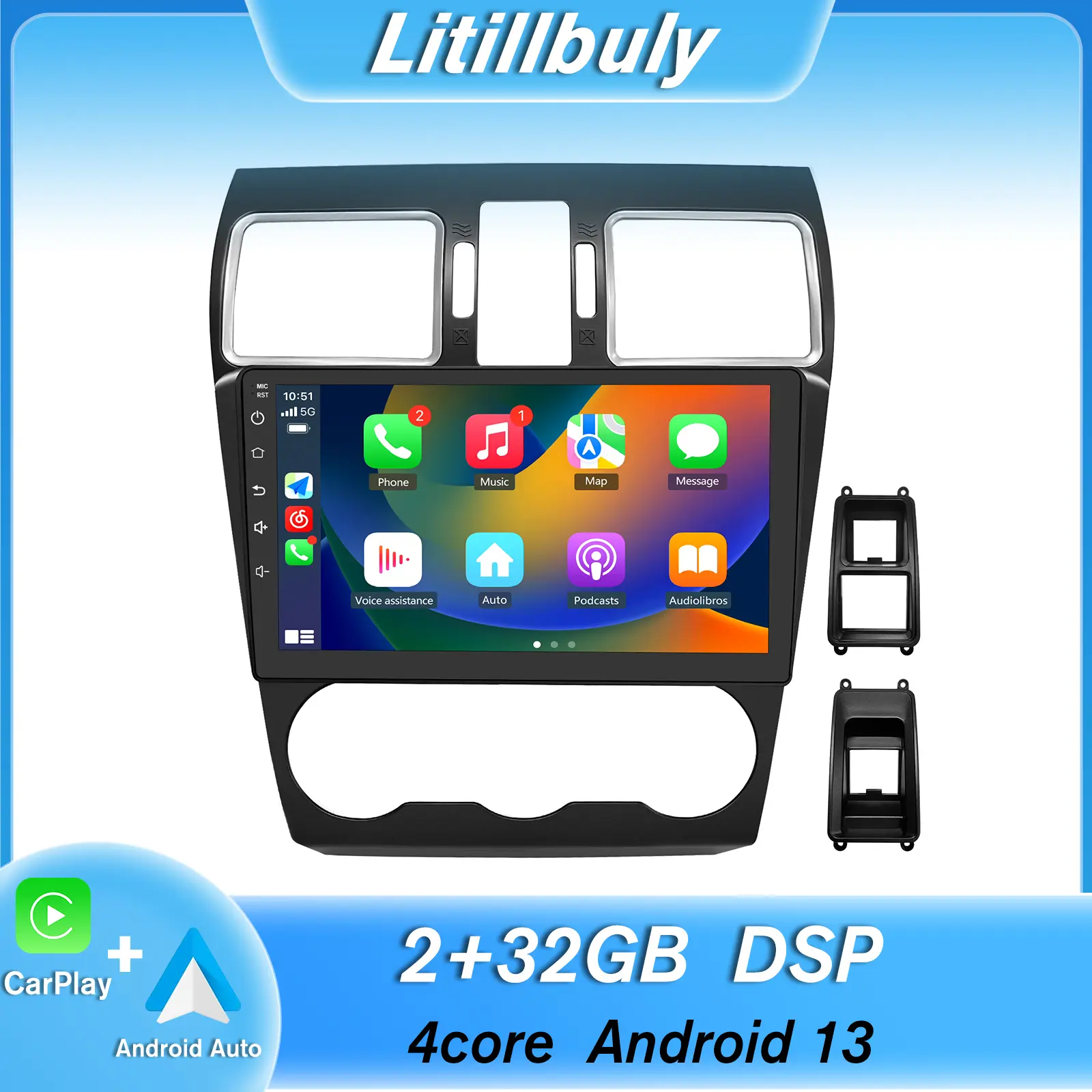 Car stereo for Subaru Forester WRX lmpreza 2015 -2018 touch screen has Android Auto Wireless Carplay, Bluetooth WIFI supports GPS Navigation