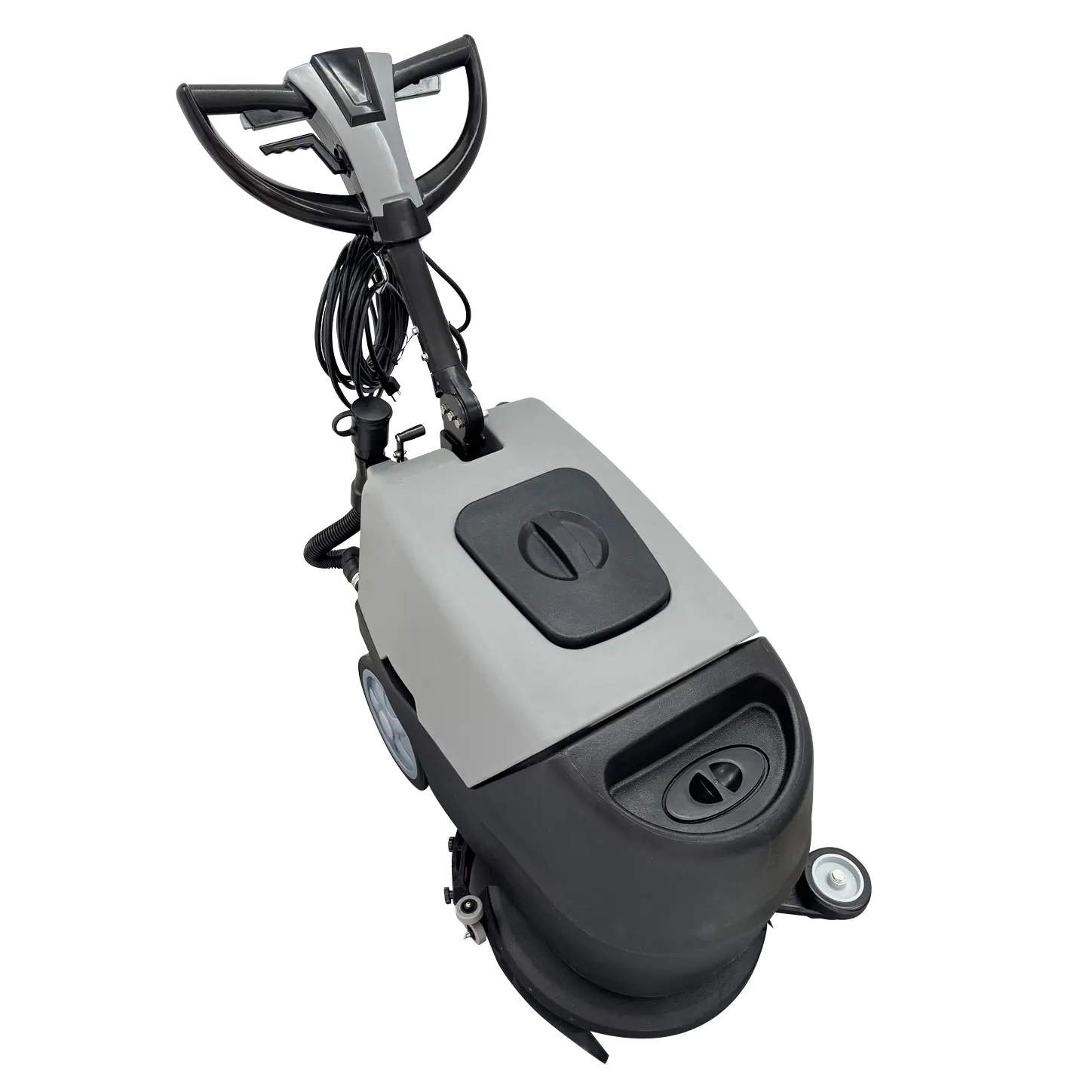 YOKOMA Commercial Automatic Floor Scrubber - 110V, 17in 173RPM Brush, 13.2 Gal Dual Water Tanks for Workshop Floor Cleaning